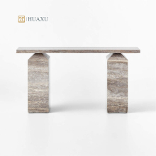 Huaxu Postmodern Jurassic Brown Travertine Console Table