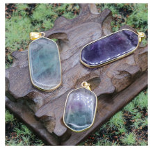 High-Quality Natural Crystal Gemstone Initial Charms: Explore Small Fluorite Pendant Accessories
