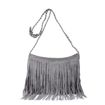 Hippie Leather Suede Women Hobo Sling Shoulder Bags Crossbody Messenger Handbag Fringe Tassel Bag