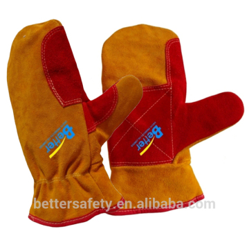 Yellow Split Cow Skin Leather Welding Glove New Products, Leather Mitten
