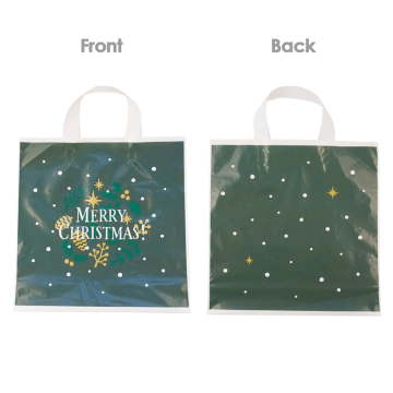 Christmas Green Thin Plastic Shooping Bags