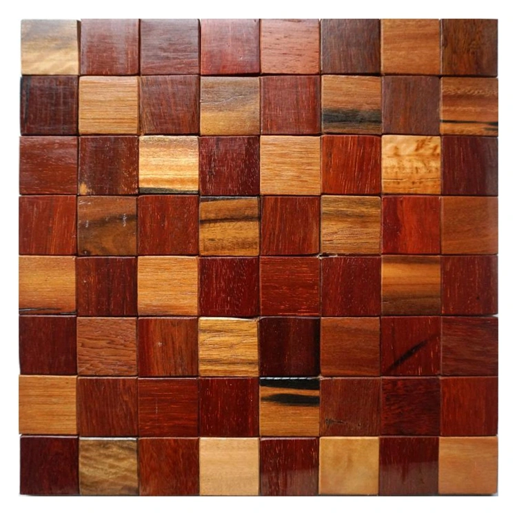 Anti Corrosion Brown 40X40 Irregular Floor 3D Wall Mosaic Tile Wood