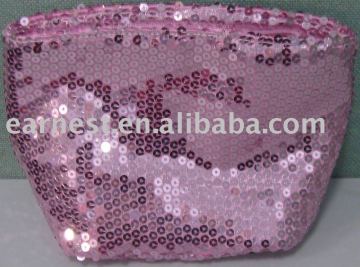 Sequin Satin Cosmetic Pouch