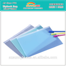 Custom Logo Transparent PVC Ziplock Presentation File Folder Bag A5