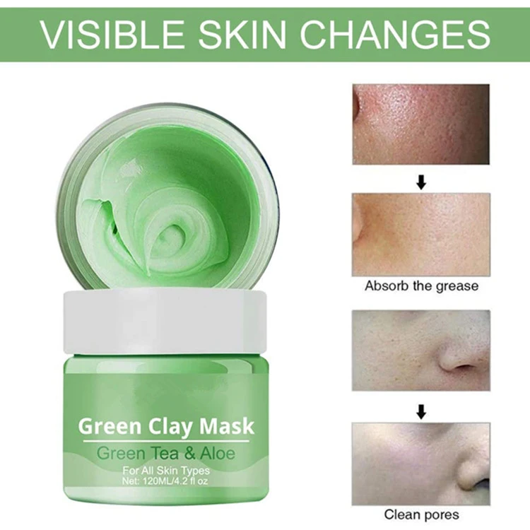 Private Custom Deep Cleansing Blackhead Remover Green Tea Facial Mud Mask