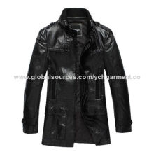 Long leather coat for men
