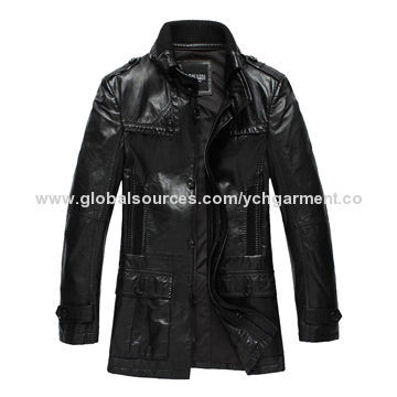 Long leather coat for men