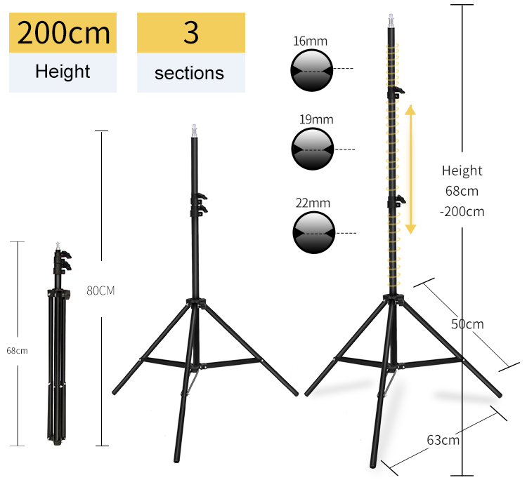 Photo Studio LED-video Fyllningsljus Dimbar färg 3000-5700K Ljusstyrka med stativstativ Fotograferingsbelysningssats för YouTube