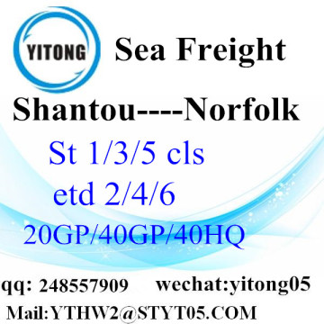 Shantou Lcl Logistice Service to Norfolk