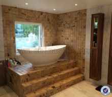 Sand stone bathroom wall tiles project photos