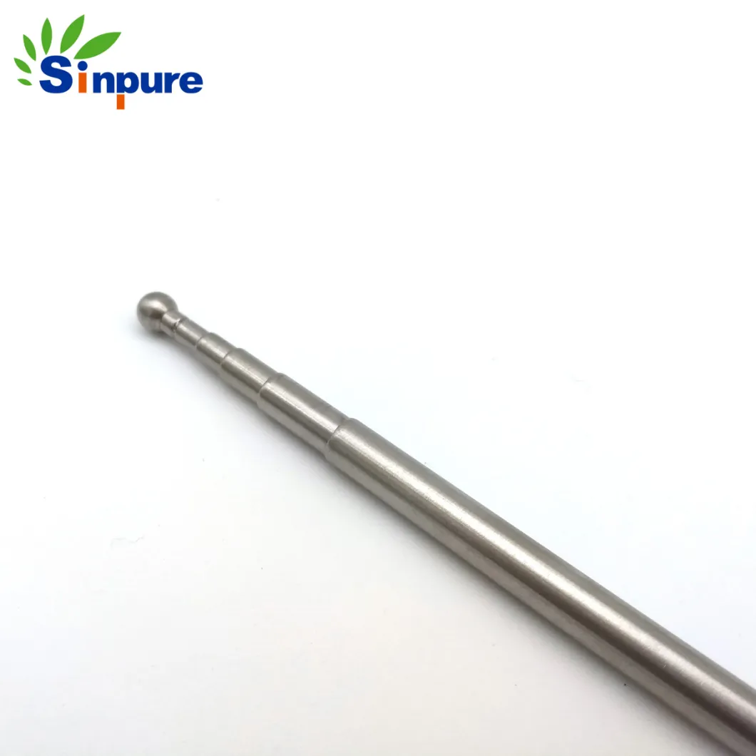 Customized 304 Stainless Steel Extension Telescopic Tube with Rubber Ball End
