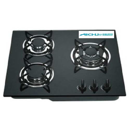 Placas de cocina de gas con 3 quemadores y esmaltes