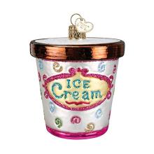 Ice Cream Shaped Glass Hand Painted Christmas Ornaments