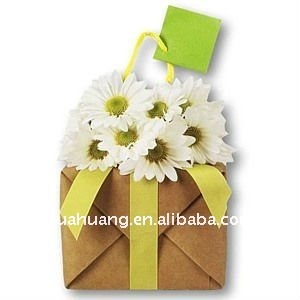 brown flower packing gift paper bag