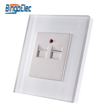 Toughened glass panel black usb wall socket eu
