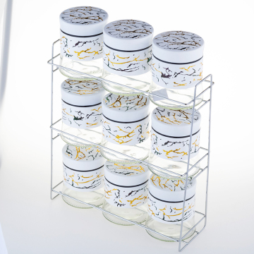 marble kitchen seasoning spice jar ceramic set combination jar seasoning rack spice seasoning plastic jar