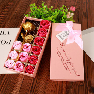 Новый дизайн Rose Gift Boxes Custom Gold Logo