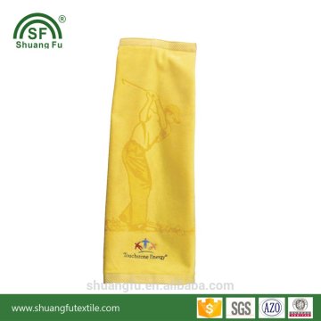 Manufacturer China organic bamboo golf towel with custom embroidered parttern