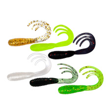 Soft Plastic Elastic Worm Grub Lure, 4cm 0.7g for Fishing