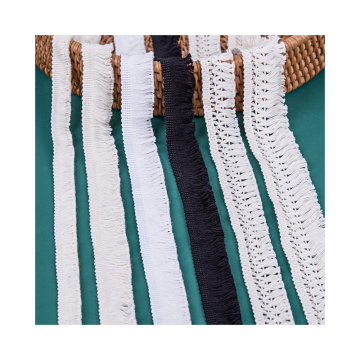 Exclusive White Cotton Lace Trim, Crocheted Tassel Fringe Trim: Factory Supply