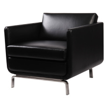 Черное кожаное роскошное современное кресло для отдыха Gaia