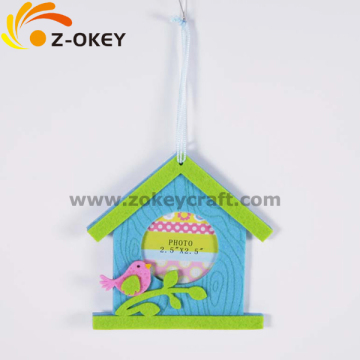 House shape with bird felt photo frame decorations