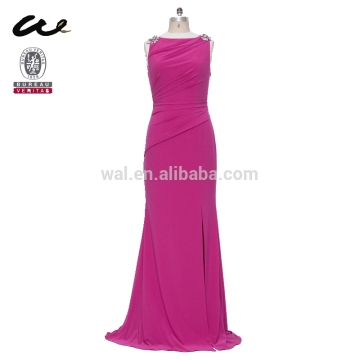 long tail pink girl evening dress