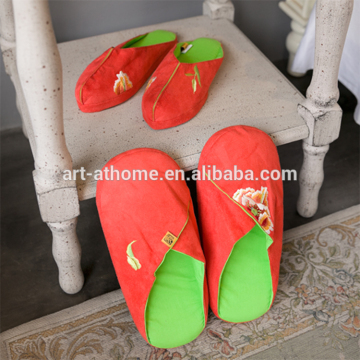 red peony handmade slipper