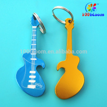 Factory wholesale 7.4cm aluminum guitar shape bottle opener as key ring