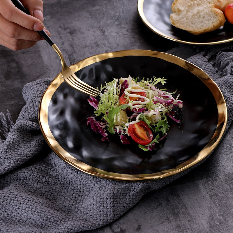 Makan Malam Makan Malam Makanan Hitam Seramik