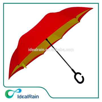 Custom print c handle inverted opposite reverse umbrella