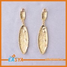 Long Wiredrawing Oval Bar 18K Gold Drop Earring Cheap