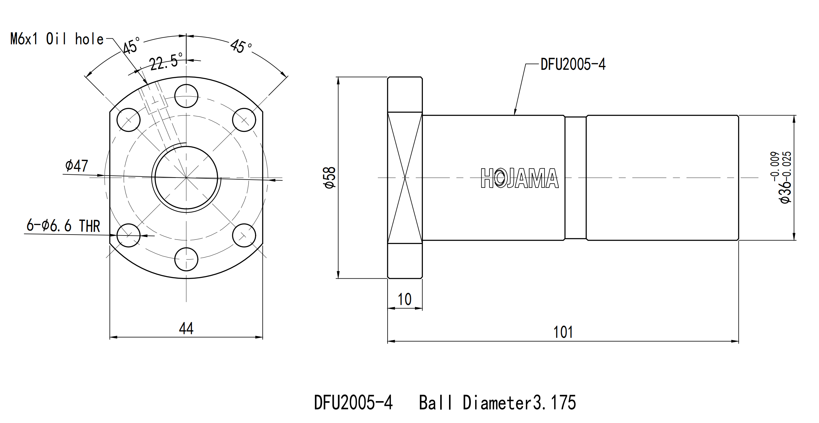 DFU2005-4 Rolled ball screw