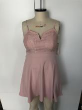 Lace suspenders with patchwork dresses