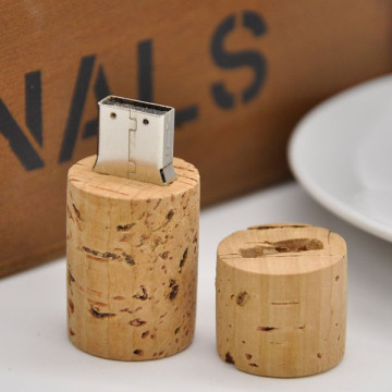 Cylinder Wood Design USB Flash Drive Light