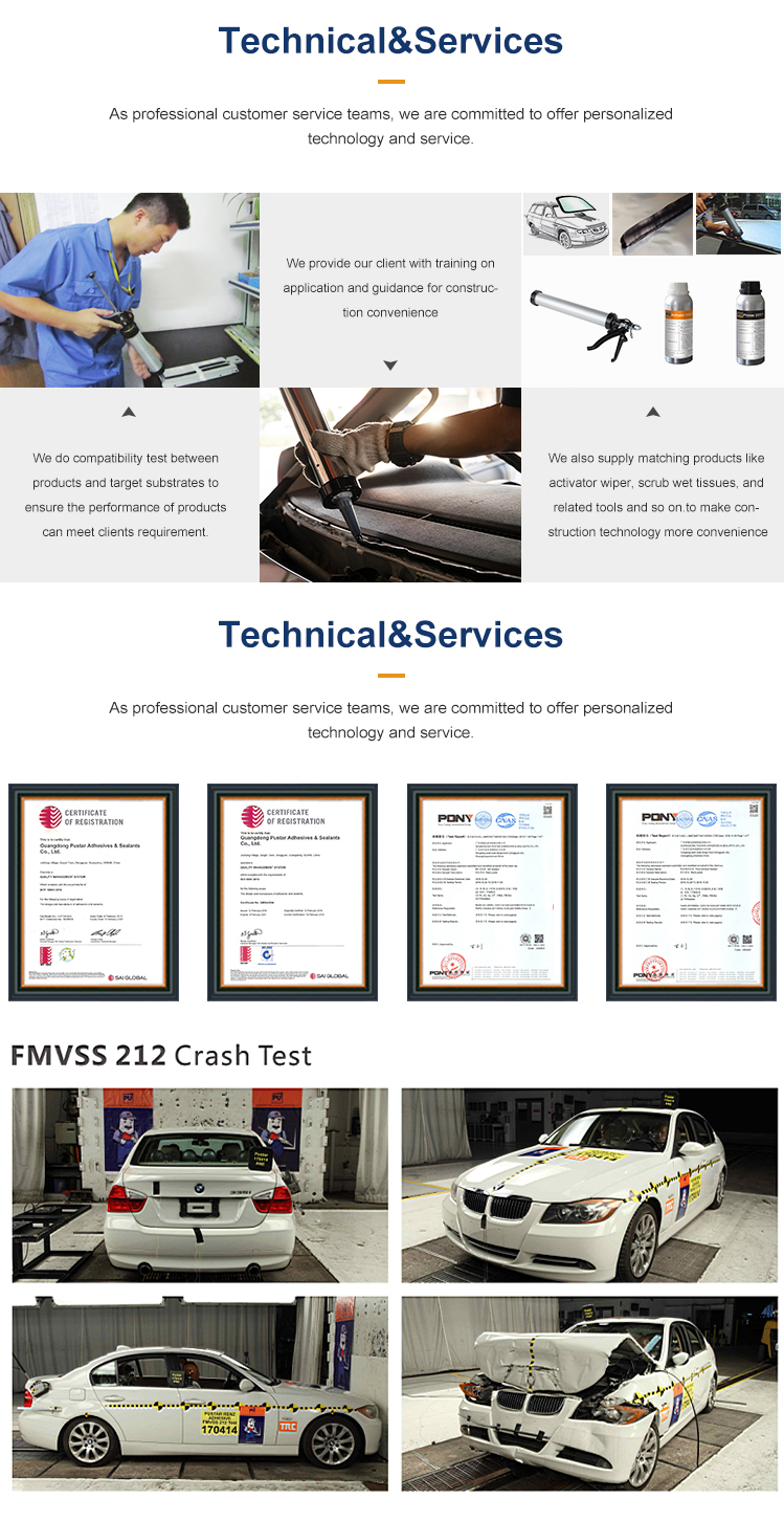 Fast Curing Polyurethane Adhesive Sealant for Auto Glass