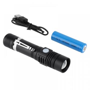 Small Zoom LED Flashlight with USB harging