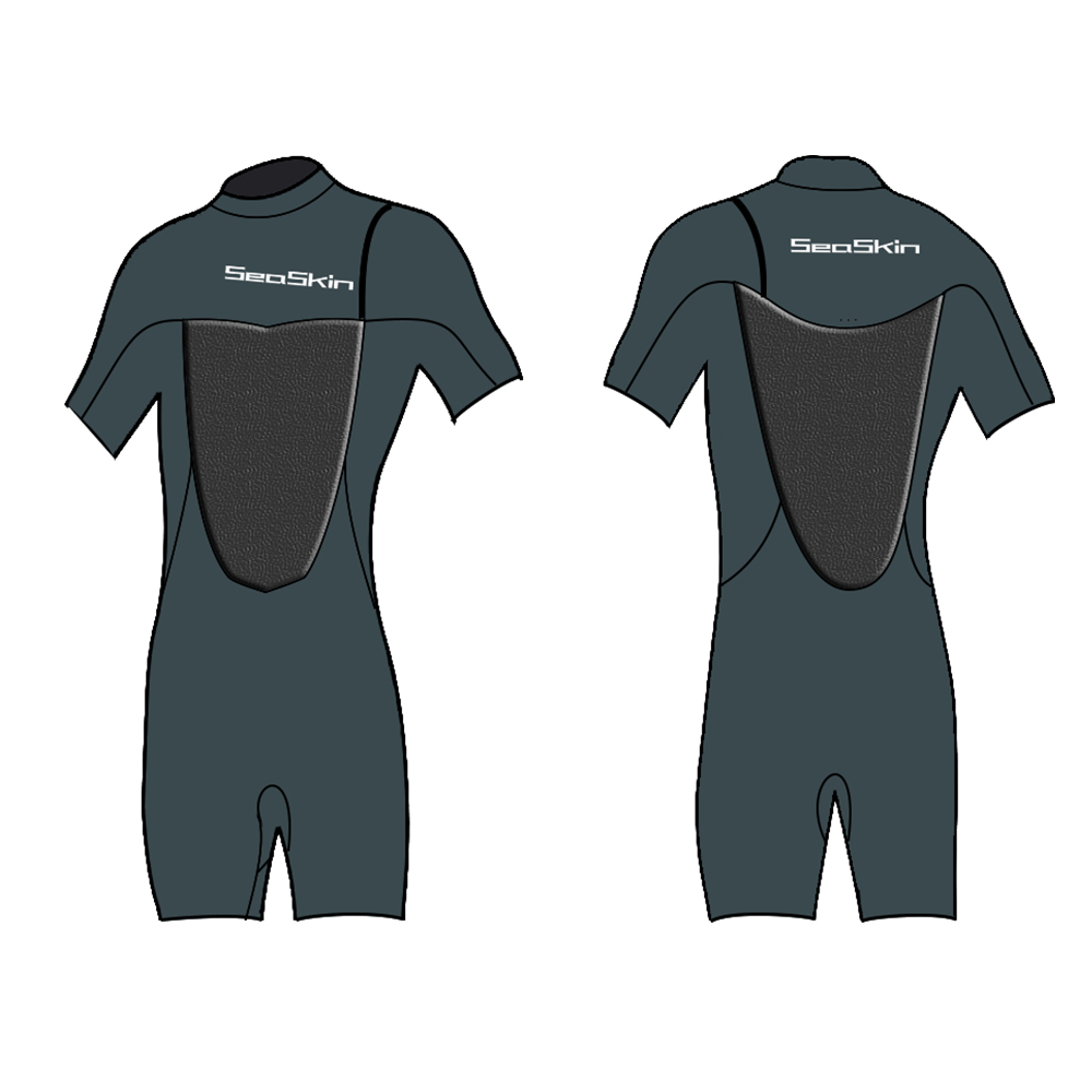 Seaskin Mens Zipperless Shorty Wetsuit Wave Boarding