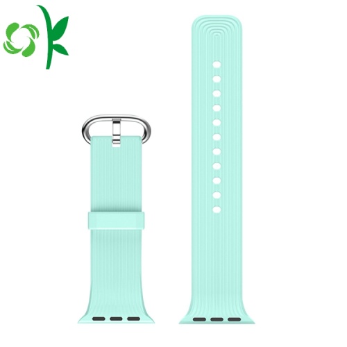 Satu Warna Tahan Air Apple Silicone Watch Straps