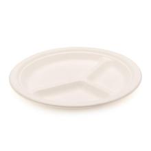 Disposable Degradable Sugarcane bagasse eco 3 divided plate