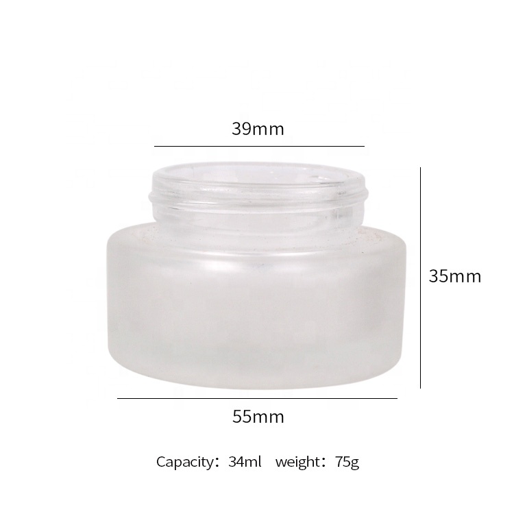 30ml 1oz Matte white eye cream glass jar face cream glass container with plastic cap