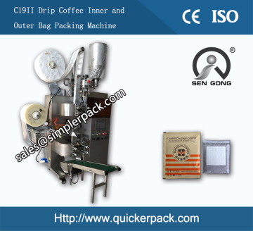 Drip Kenya Coffee Bag Packing Machine with Outer Envelop