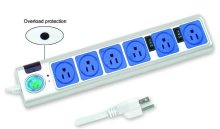American Type125v 15a Multi Outlets Blue Abs Power Extension Socket
