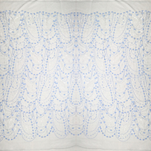 Blue and White Lace Embroidery Fabric