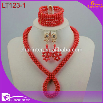 charinter jewelry coral beads african jewelry set african beads jewelry set necklace nigerian coral beads LT123-1