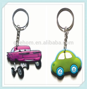 car shaped 3d cartoon rubber key tag