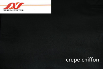Crepe chiffon black fabric 75D*75D 57'' 75GSM