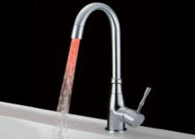 Temperature Controlled Led Faucet Light , Color Change Brass Led Fountain Faucet