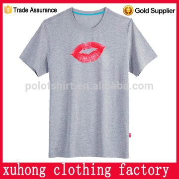 China Factory Customized Round Neck 95% cotton 5% elastane t shirt