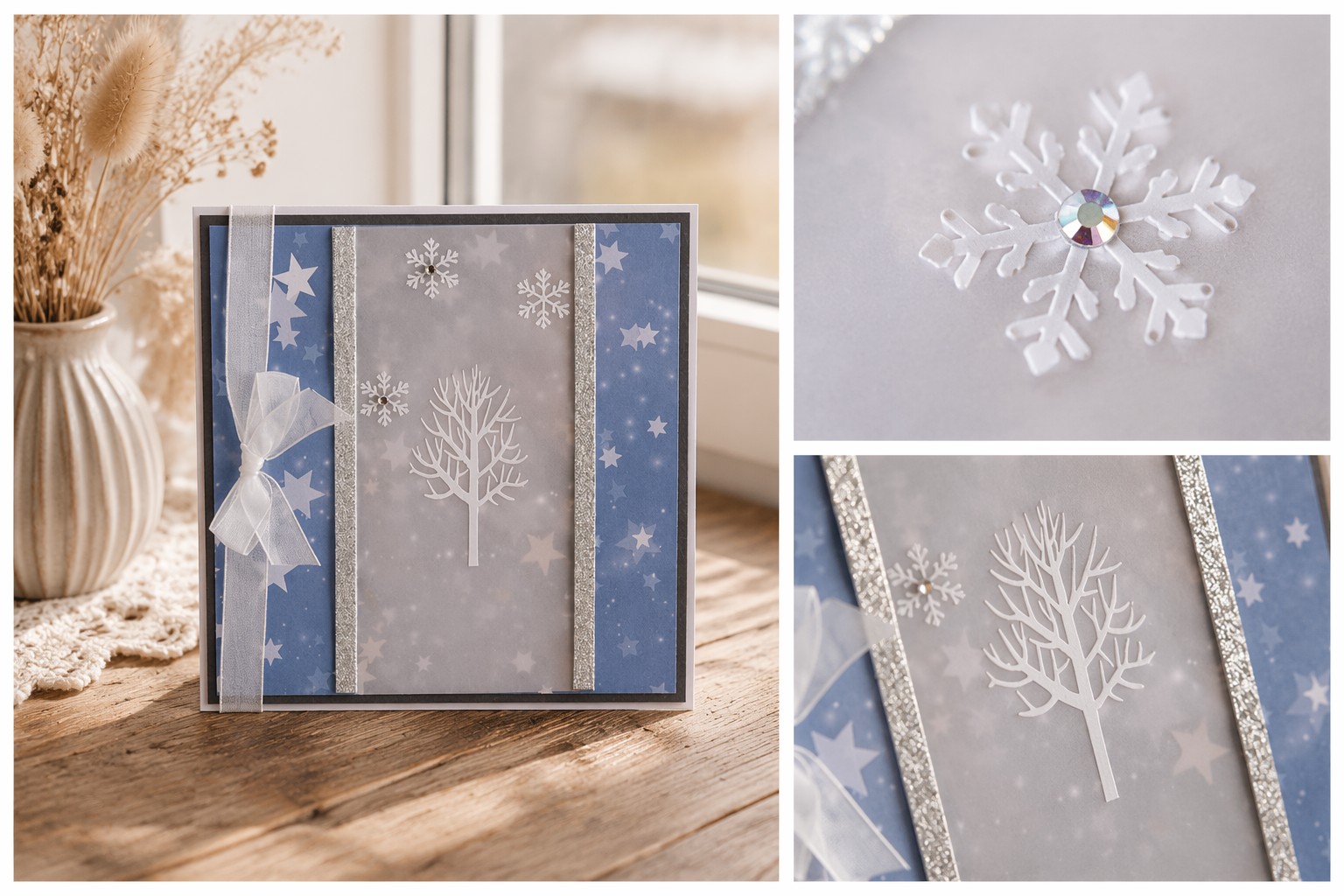 Delikatny zimowy płatek śniegu — prezentacja szczegółów Delicate Winter Snowflake — Detail Showcase